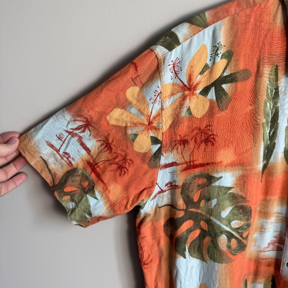 Hathaway Classics Men's Button Up Short Sleeve Rayon Tropical Hawaiian Shirt XL - Picture 2 of 14